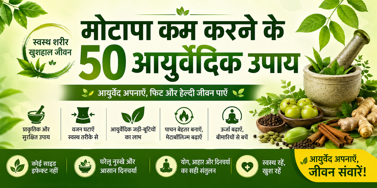मोटापा कम करने के 50 आयुर्वेदिक उपाय