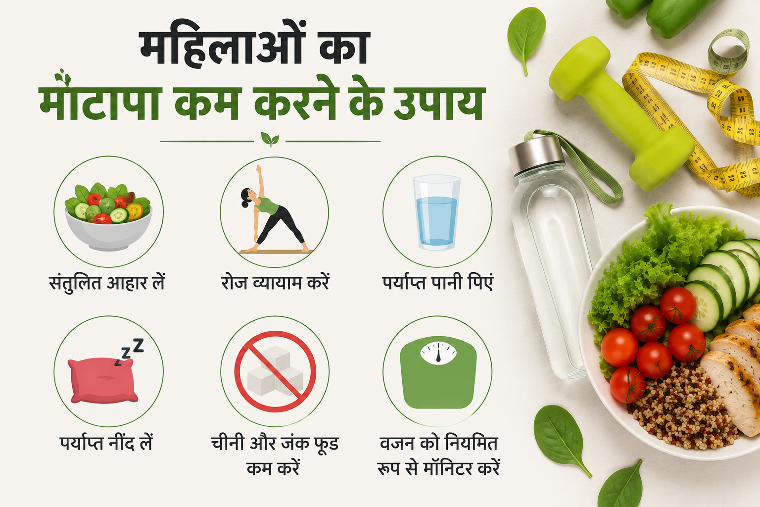 महिलाओं का मोटापा कम करने के घरेलू उपाय – स्वस्थ जीवनशैली